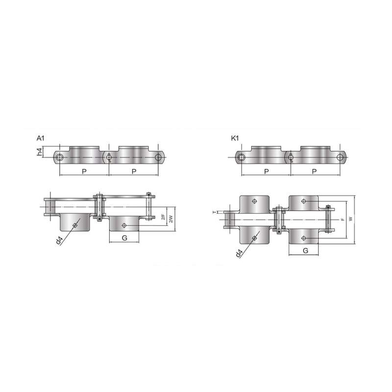 Conveyor bushing Chain na may attachment
