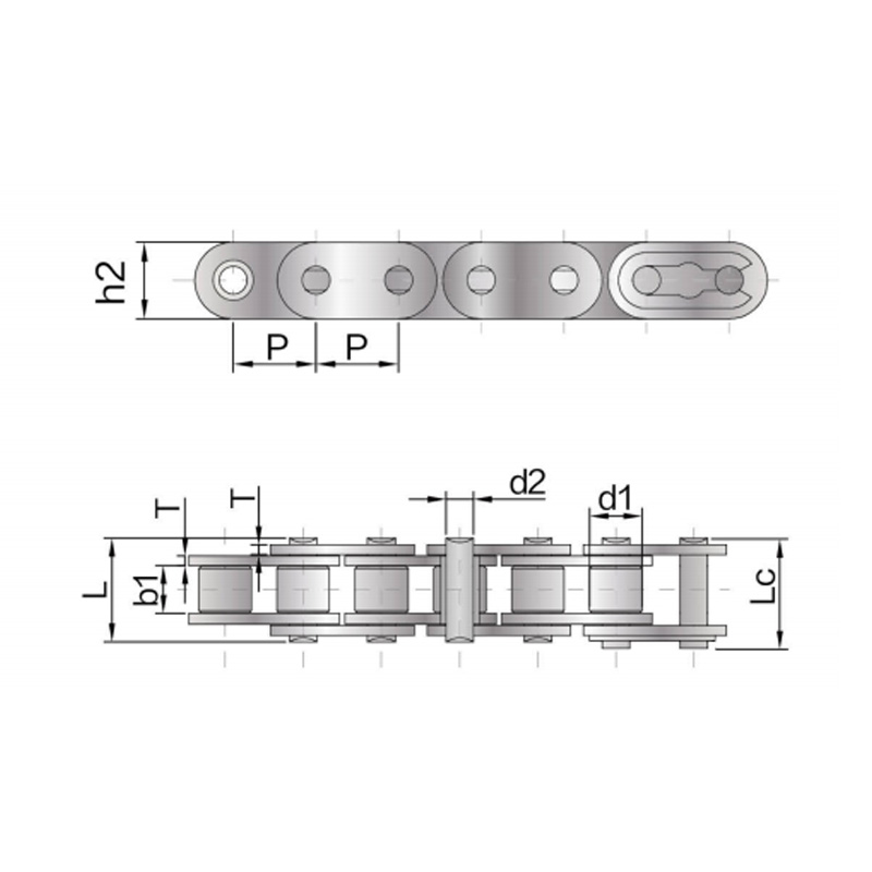 Maikling pitch precision roller Chain na may straight plate (serye B)