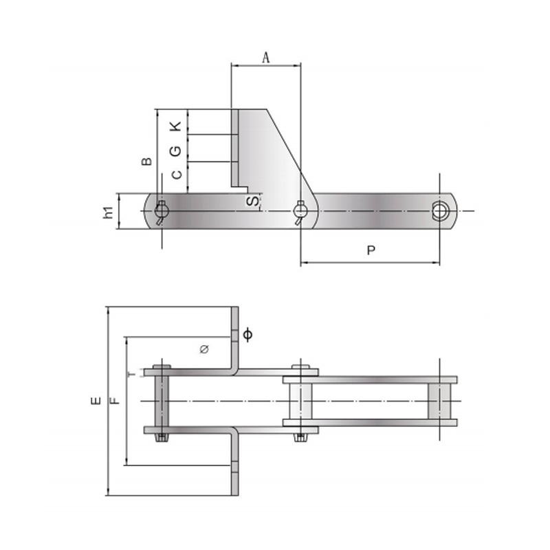 HSS HS HSC stainless steel conveyor Chain na may attachment