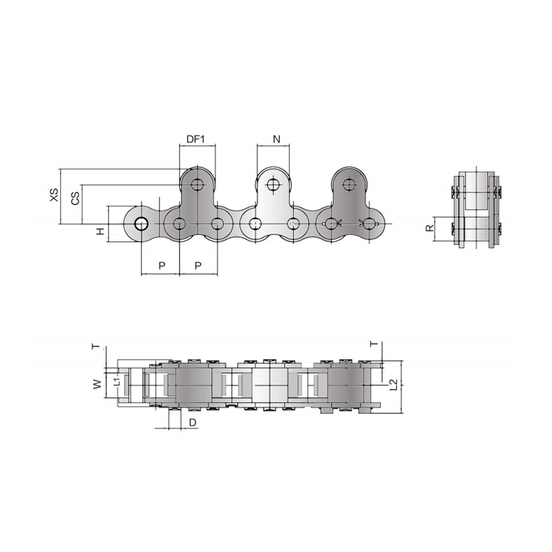 Nangungunang roller conveyor Chain