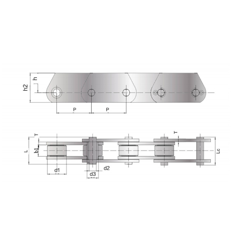 DIN standard Malaking roller Conveyor Chain na may Heightened Chain plate (FVT Series)