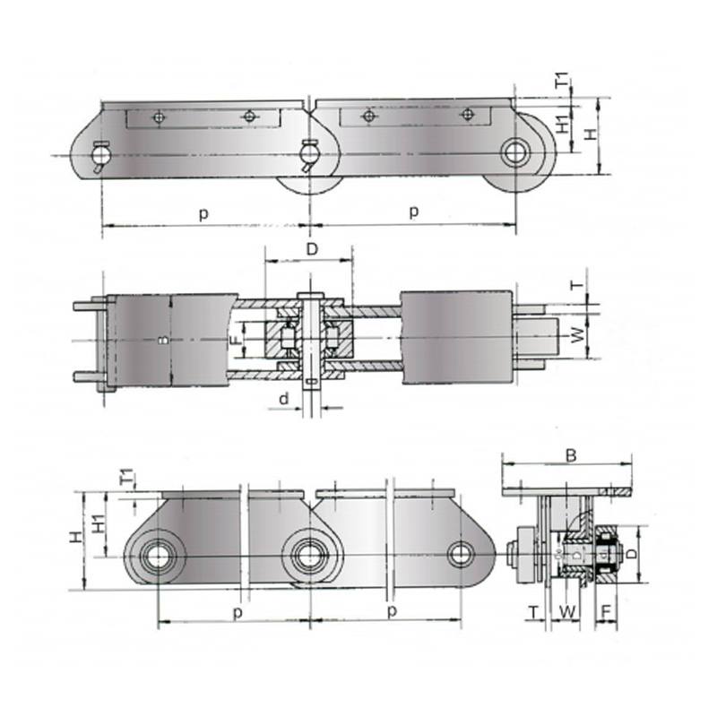 Metallurgical Heavy duty flat top conveyor Chain